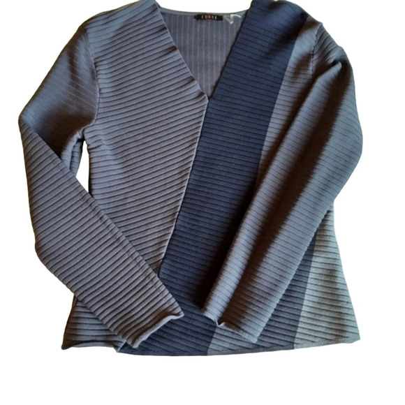 Cyrus Black Gray‎ Color Block Ribbed Knit - Picture 1 of 8
